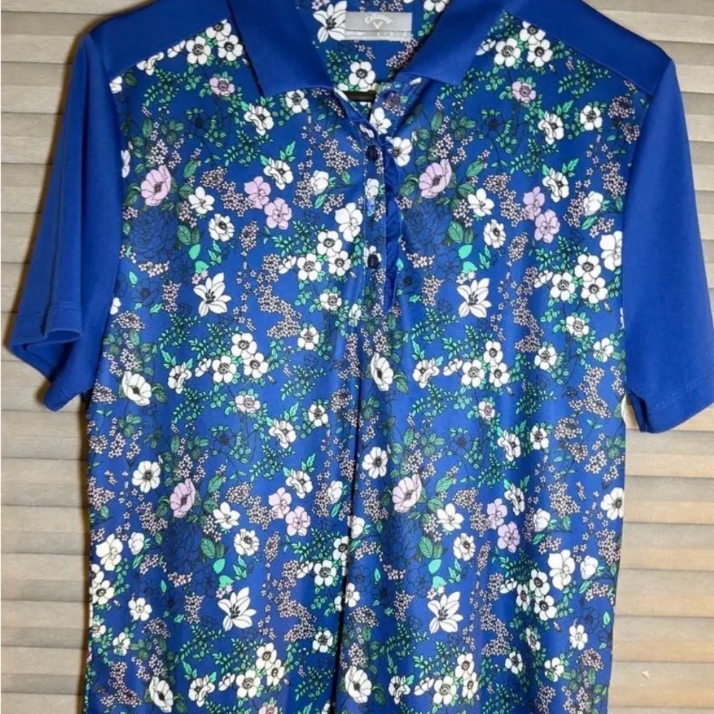 Women’s Callaway Blue Floral Golf Polo